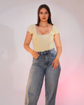 Aura stretch eyelet top