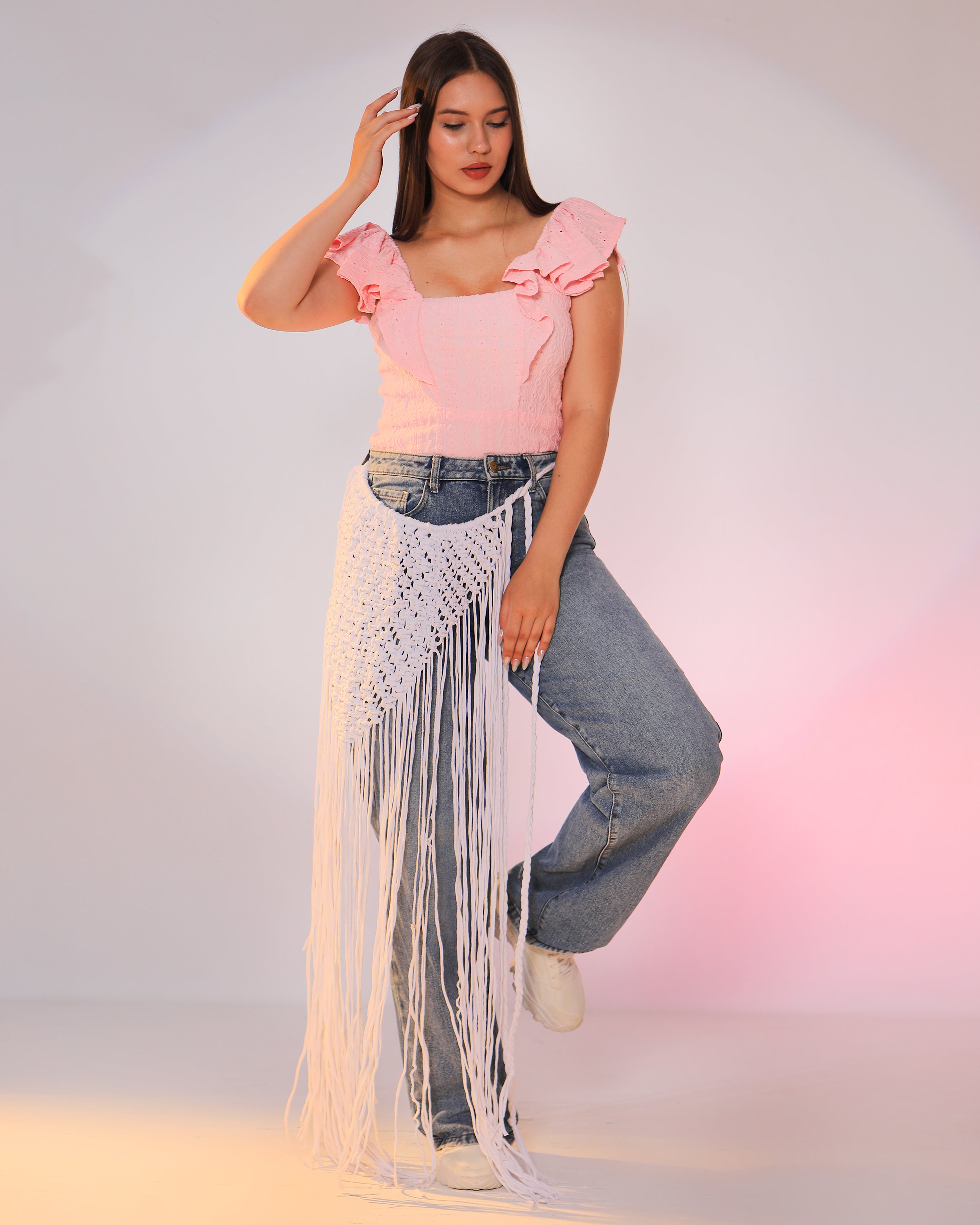 Crochet fringe skirt