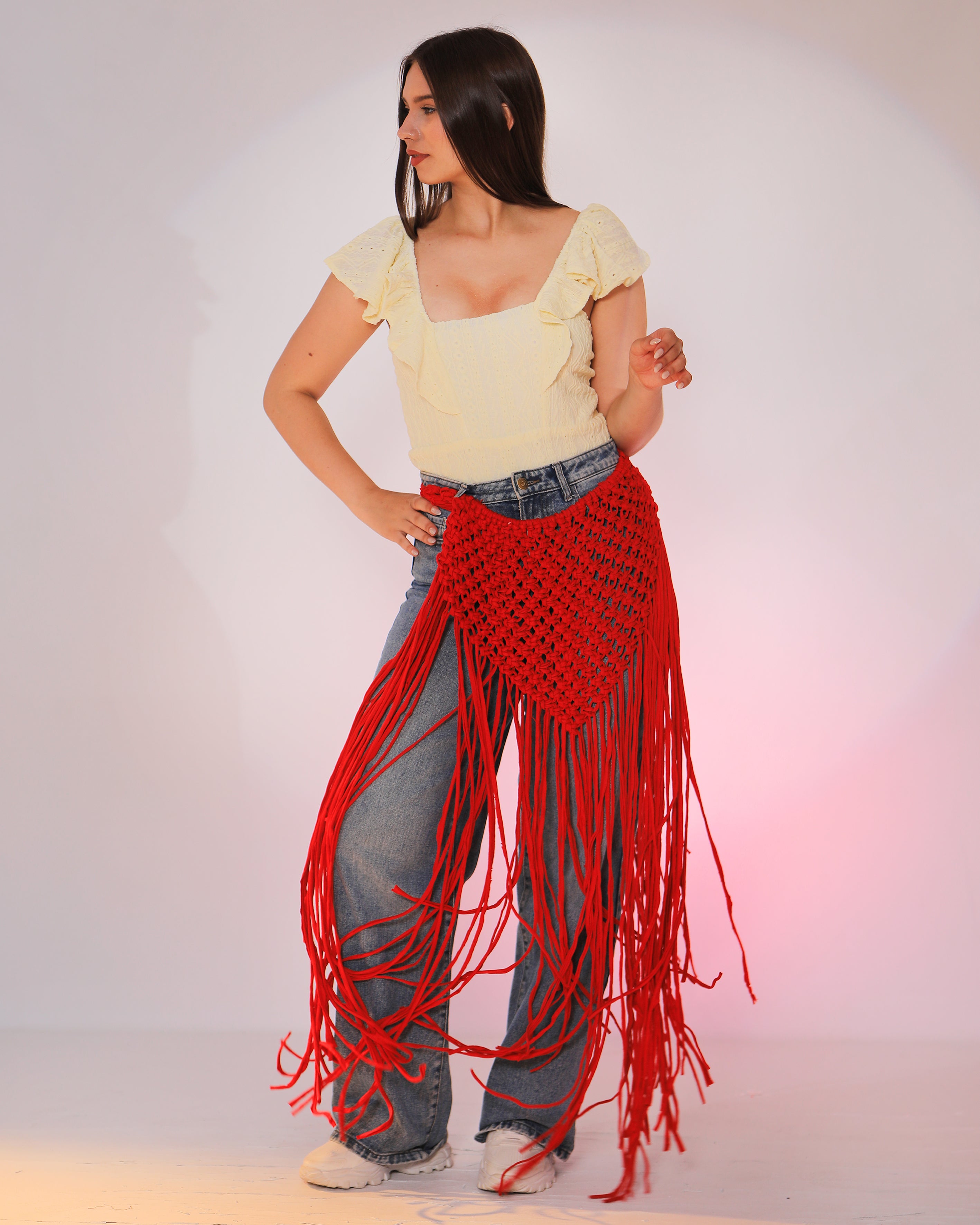 Crochet fringe skirt