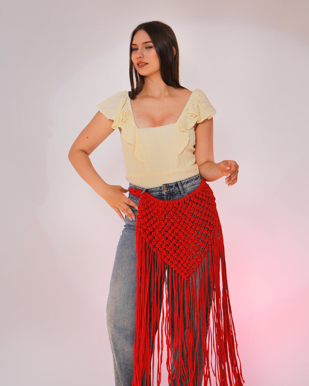 Crochet fringe skirt