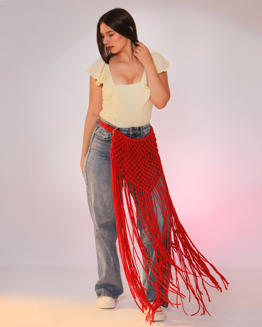 Crochet fringe skirt