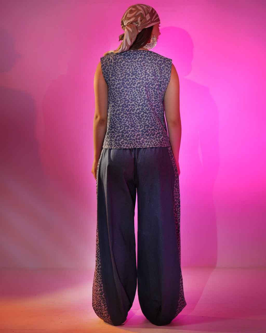 Denim Duo Set Animal Print