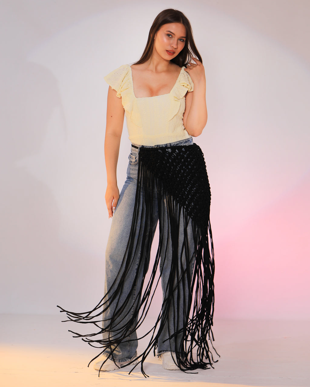 Crochet fringe skirt