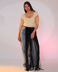 Crochet fringe skirt